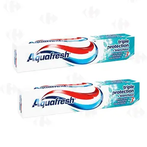Pack De 2 Tubes Dentifrice Blancheur Aquafresh 75ml (2éme à -50%)