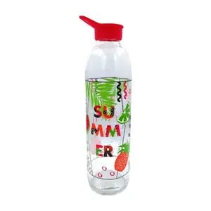 Bouteille à Eau Décorée en Verre 1L