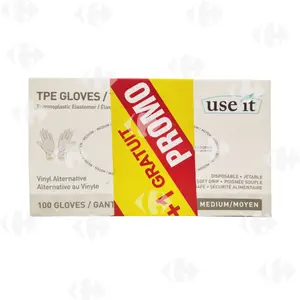 Lot De Gants Tpe Alternative Au Vinyel Blancs Moyen Use It 100 Unités + 1 Gratuit