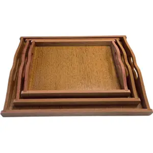 Set de 3  Plateaux en Bois 28x20cm 33x23cm 39x29cm