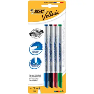 Feutre Effaçable à Sec 1721 Fin Couleurs Assorties BIC Vellada 4 pièces