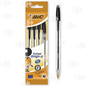 Stylo Cristal Medium BIC Noir 4 unités