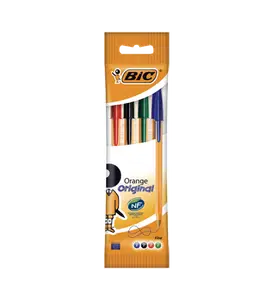 Stylo à Bille Orange Fin Bic Couleurs Assorties Bic 4 unités