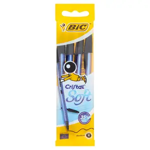 Stylos Bic Cristal Soft à Bille Noir 4 Unités