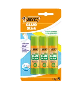 Bic Ecolutions Bâtons De Colle Blanche - 8 G, Blister De 3