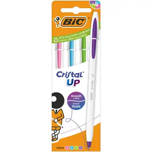 Stylo à Bille Cristal Up Couleurs Assorties Bic 4 unités