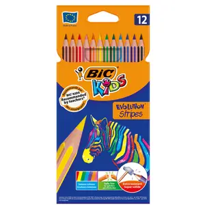 Crayons de Couleur Stripes BIC 12 unités