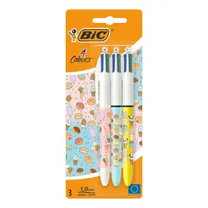 Bic 4 Couleurs Décors Stylo-Bille Série Cute Food