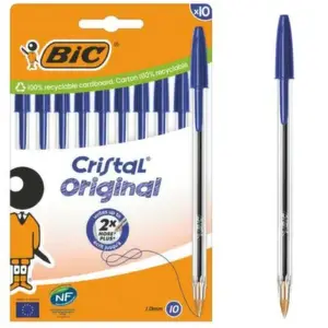 Stylo à Bille Cristal Bleu Taille Moyenne BIC
