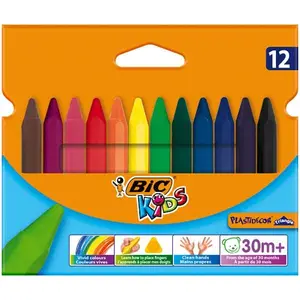 Plastidecor Triangle Craies de Coloriage Couleurs Assorties 12 unités