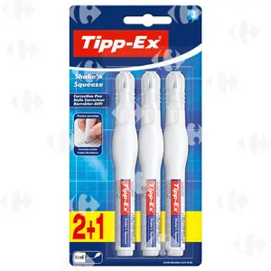 Stylos Correcteurs Shake'N Squeeze Tipp-Ex BIC 2 pièces + 1 Gratuit