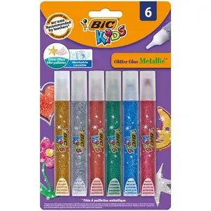 Colle Paillettes Metallic Glitter Glue 6 unités