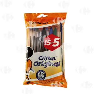Pochette de Stylos Bille Cristal Bic 15 unités + 5 Gratuits