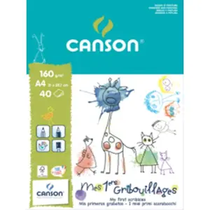 Bloc de 40 Papier Canson Gribouillages A4 21x29,7cm