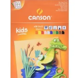 Bloc de 10 Papier Canson Couleur pour Enfant 185g 24x32 cm