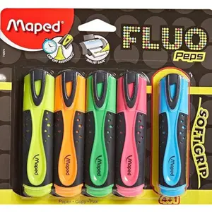 Marqueur Maped Fluo Peps Soft Grip 4 unités