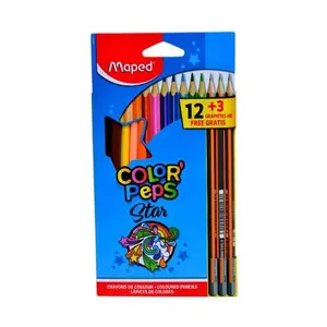 Crayons de couleur en bois triangulaire Color'Peps 12+3 crayons graphites -MAPED