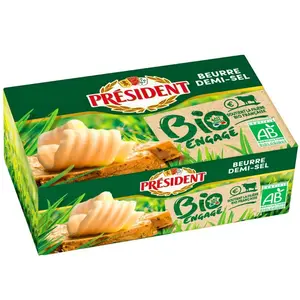 Plaquette de Beurre Demi-sel Bio Président 250g