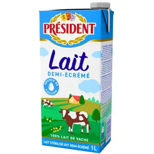 Lait UHT demi-écrémé 1L - PRÉSIDENT