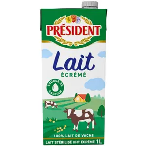 Lait UHT Ecrémé Président 1L