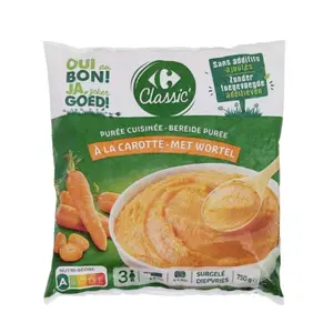 Purée de Carottes à la Crème Fraîche Carrefour 750g