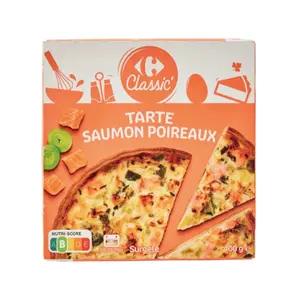 Tarte Saumon Poireaux Carrefour 400g.