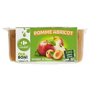 Compote Pomme et Abricot Carrefour Classique 100g 4 unités