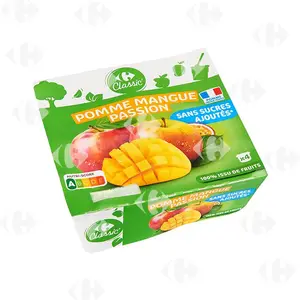 Compotes Pomme Mangue et Passion Carrefour 4x100g
