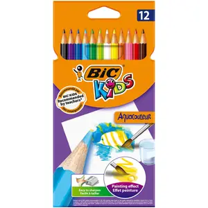 Crayons de Couleur Kids Aquacouleur BIC 12 unités