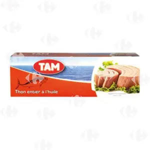 Pack de Trois Conserves de Thon à l'Huile Tam 65g.