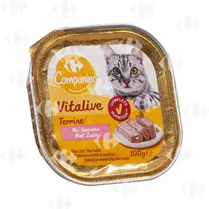 Terrines Barquette Saumon Chats Carrefour 100G