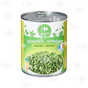 Conserve d'Épinards Hachés Carrefour 795g