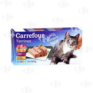 Pâtée de 4 variétés pour Chats Seniors Carrefour 4x100g