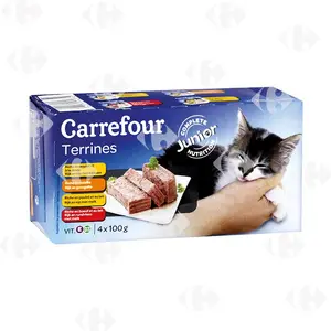 Pâté 4 Variétés de Pâtée pour Chats Juniors Carrefour 4x100g