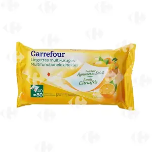 Lingettes Multi-Usages Agrume Carrefour 40 feuilles