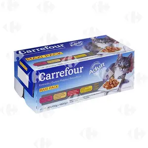 Pâtées pour Chats Émincés en Sauce Carrefour 48x100g