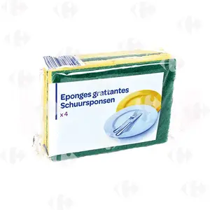 Eponges Grattantes Carrefour Blanc X4