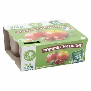 Compote de Pommes et Châtaignes Carrefour 100g 4 unités