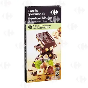 Tablette de Chocolat Noir Aux Noisettes Carrefour 200g