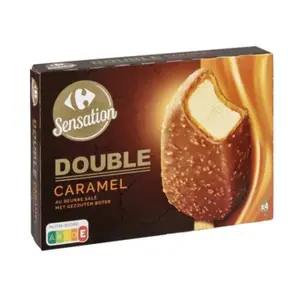 Bâton Glace Double Caramel Carrefour 4 unités 100ml