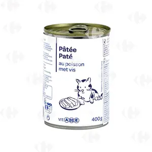 Pâtée Poisson Chats Carrefour Blanc 400G