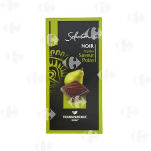 Tablette de Chocolat Noir Saveur Poire Carrefour Sélection 100g
