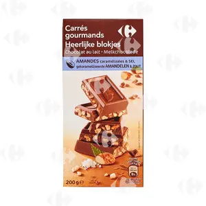 Tablette Chocolat Amandes Caramel Carrefour 200g