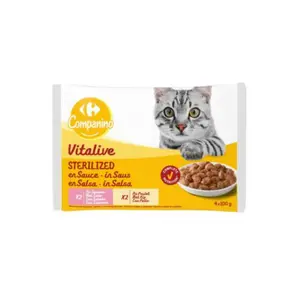 Carrefour Bocconcini en Sauce 2x au Saumon 2x au Poulet 4 x 100 g