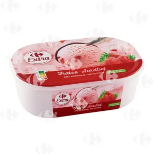 Crème Glacée Fraise en Bac Carrefour 1L