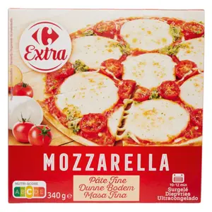 Pizza Mozzarella à Pâte Fine Carrefour Extra 340g