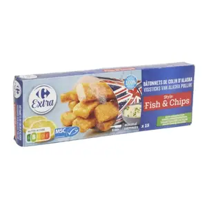 Colin d'Alaska Fish & Chips Carrefour 15 unités 27g