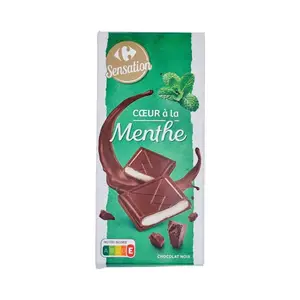 Tablette Chocolat Noir Coeur à la Menthe Carrefour Sensation 150g
