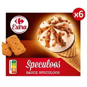 Cornets Glace Spéculoos Carrefour Extra 6 unités 408g
