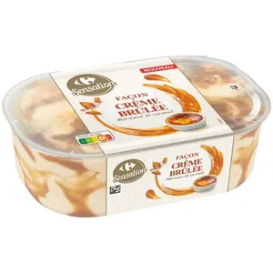Glace en Bac Crème Brûlée Carrefour Sensation 503g